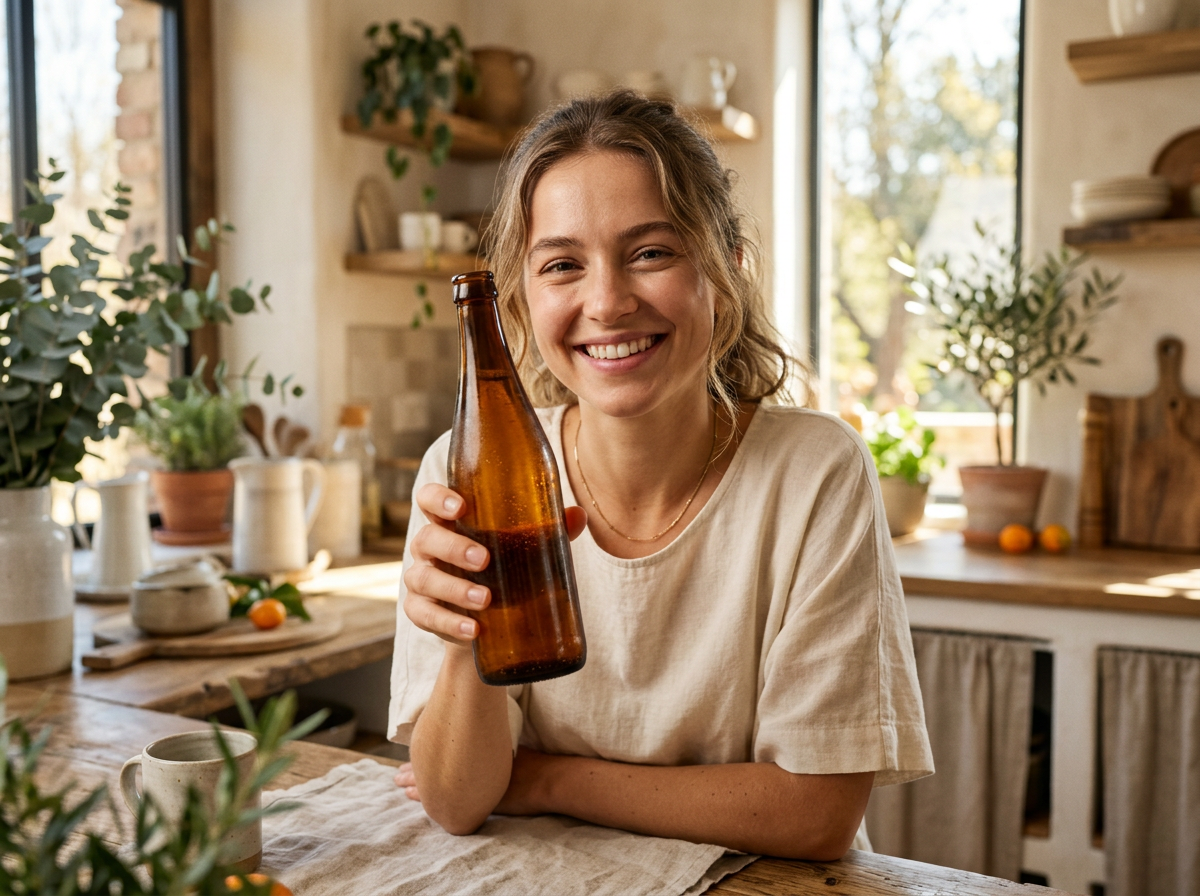 Sample creator-led Reels ad concept for an amber botanical beverage